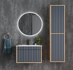 Onika Шкаф пенал Дайлер 35 подвесной графит/дуб сонома – фотография-2